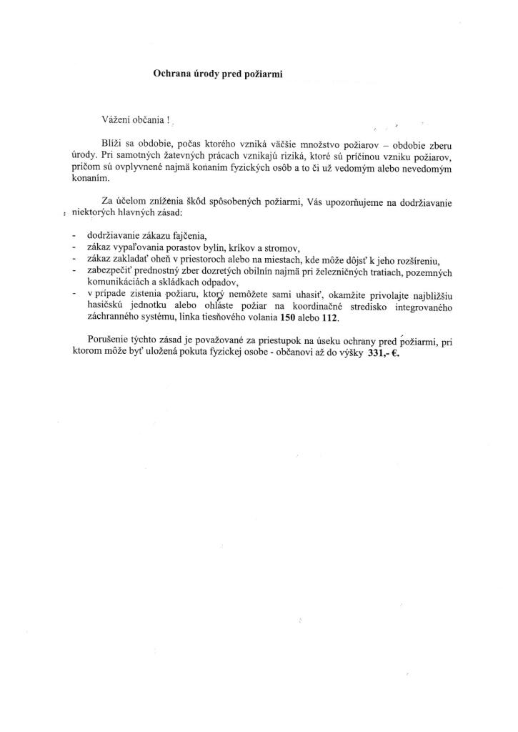Ochrana úrody pred požiarmi